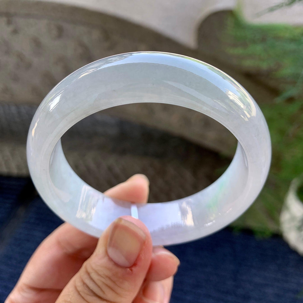 糯冰种无色宽版轮胎手镯（57mm）（yc249390）