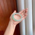 冰种蓝晴底翡翠圆条手镯（54.8mm）（yc407666）