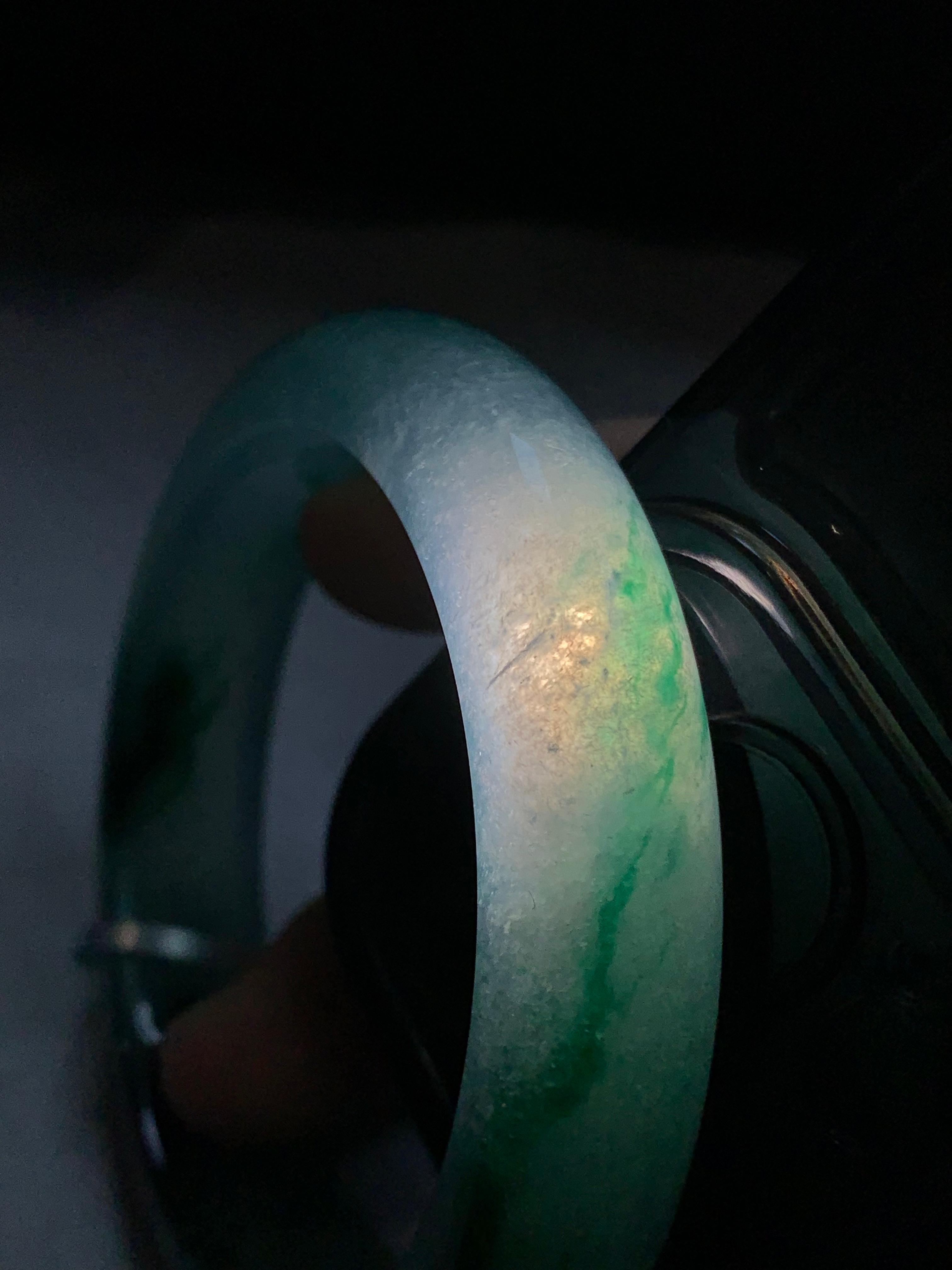 冰种飘花平安镯（54.8mm）（yc292671）