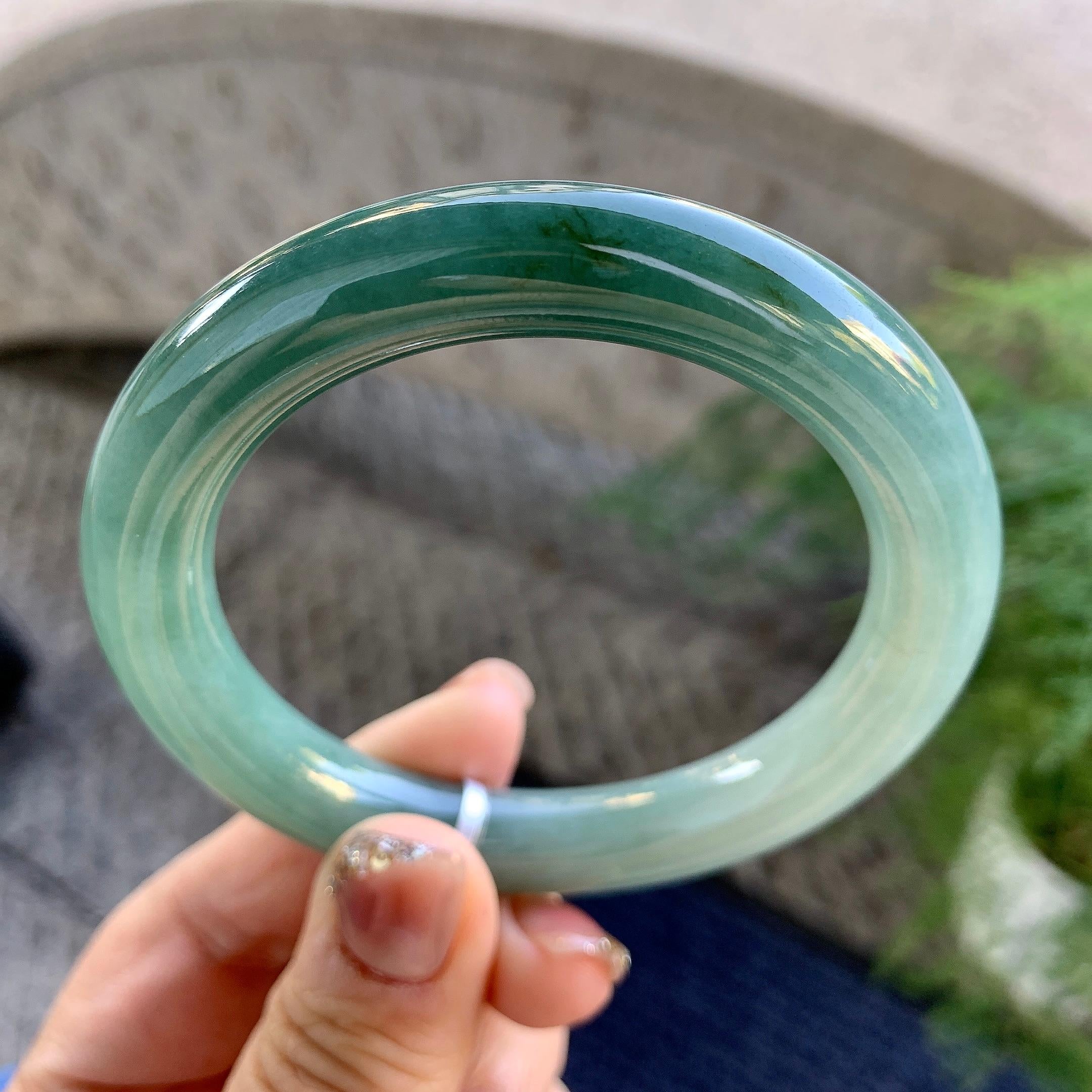 细糯种油青圆条手镯（57mm）（yc274591）