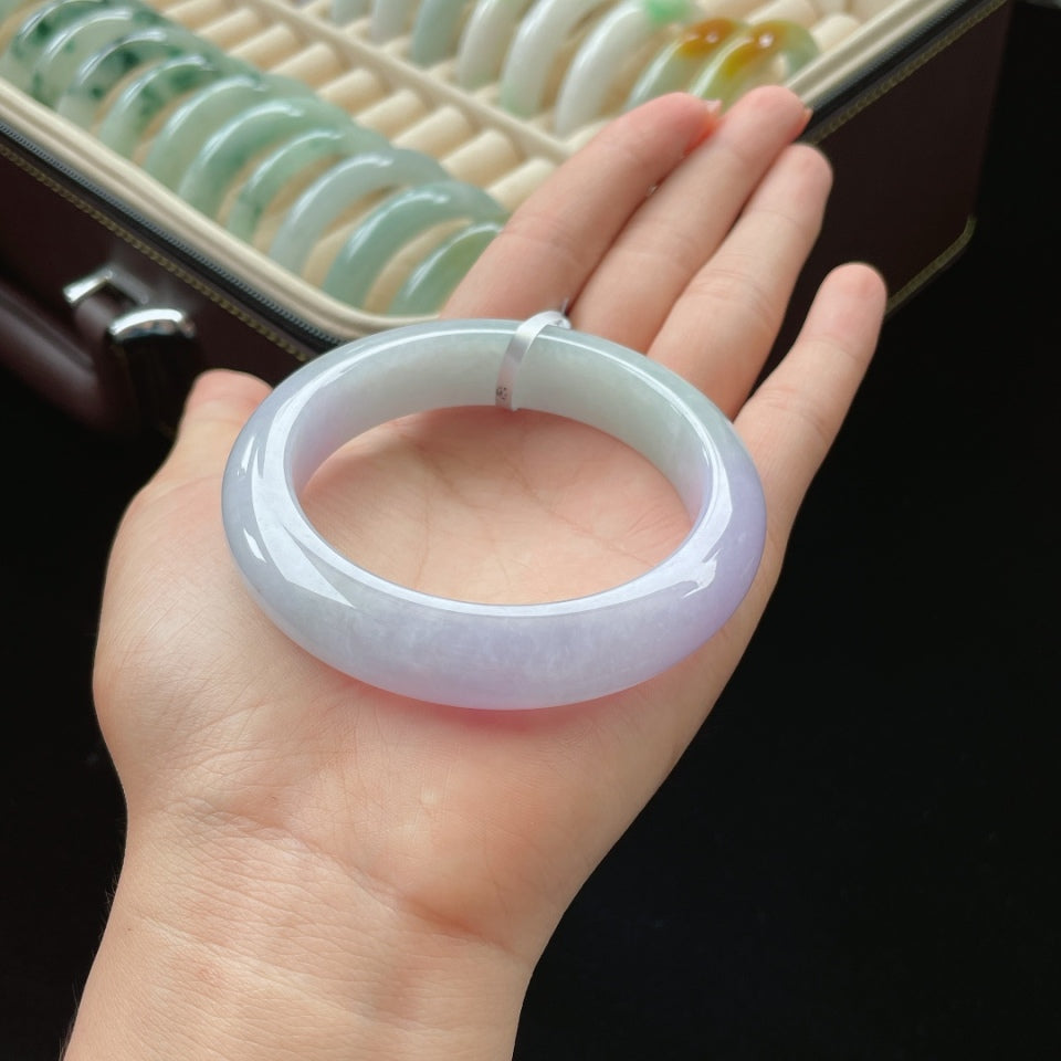 糯冰紫罗兰正圈翡翠手镯（55.5mm）（yc017183）