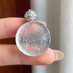 18k金镶玻璃种雪花棉翡翠无事牌（yc239388）