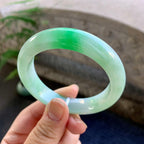 细糯种飘绿平安镯（54mm）（yc264511）