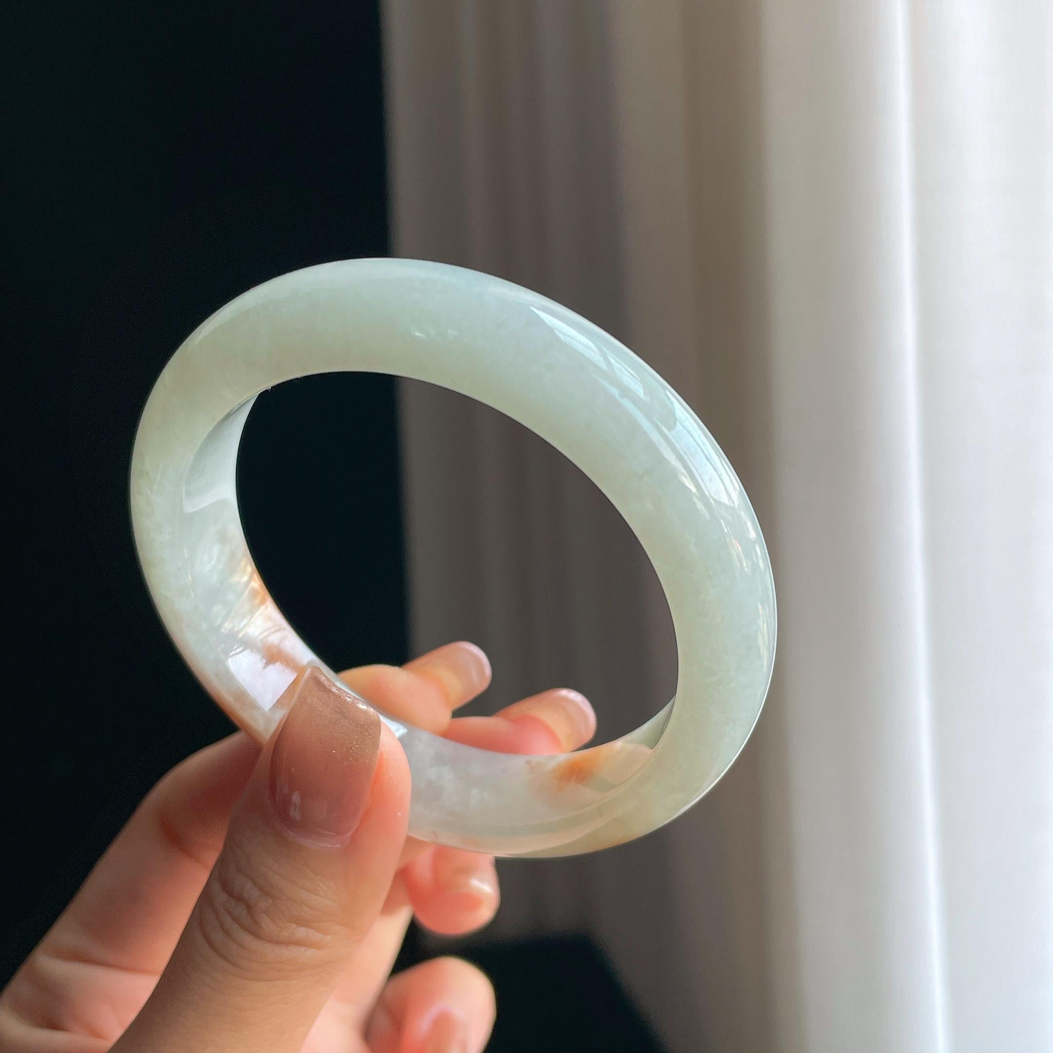 糯冰红翡翡翠平安镯（56mm）（yc373435）