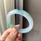 糯冰种飘花平安镯（52mm）（yc200613）