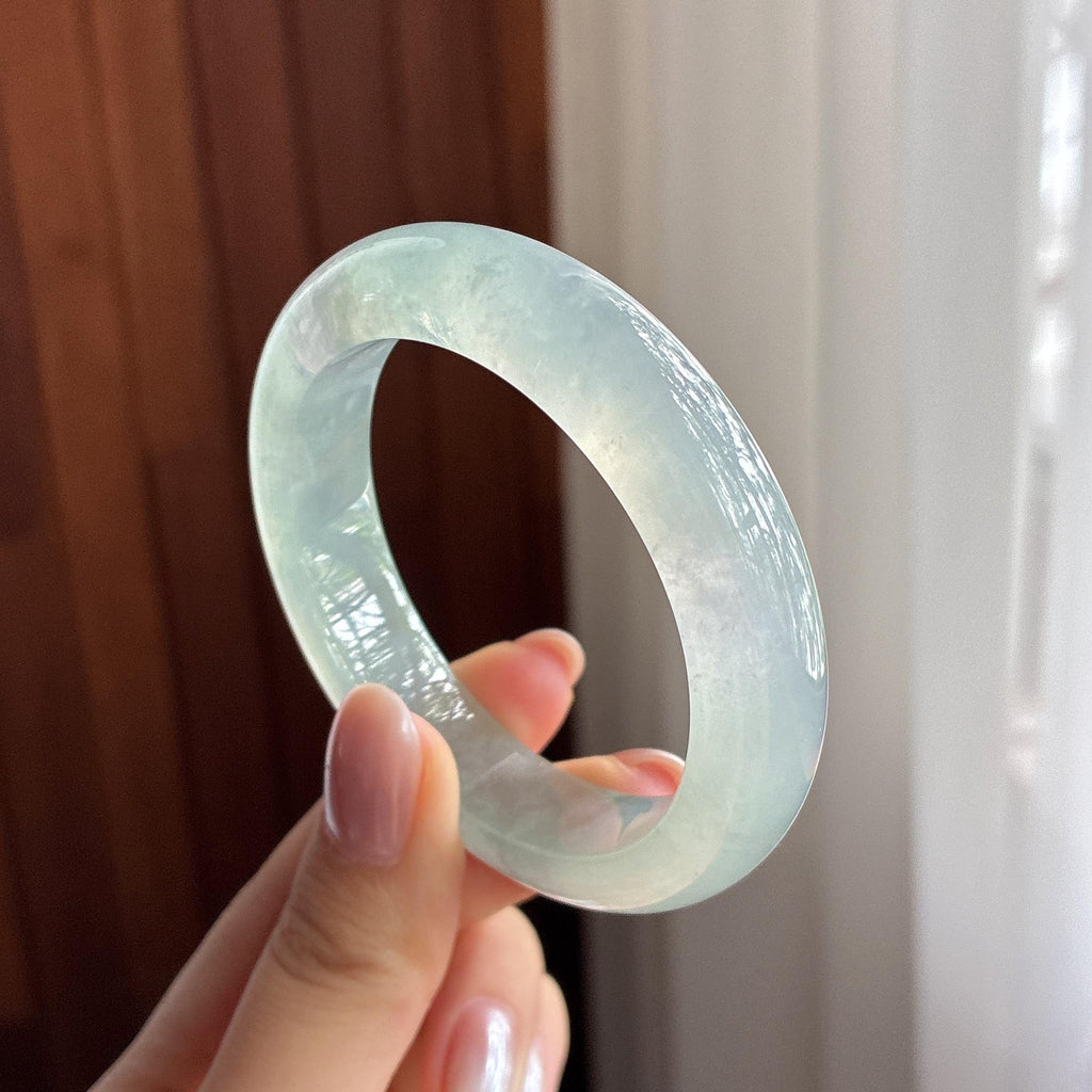 冰种晴底正圈平安镯 51圈 天然缅甸Ａ货翡翠（yc494769）
