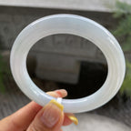细糯种带底色圆条手镯54.7圈      天然缅甸A货翡翠（yc387366）