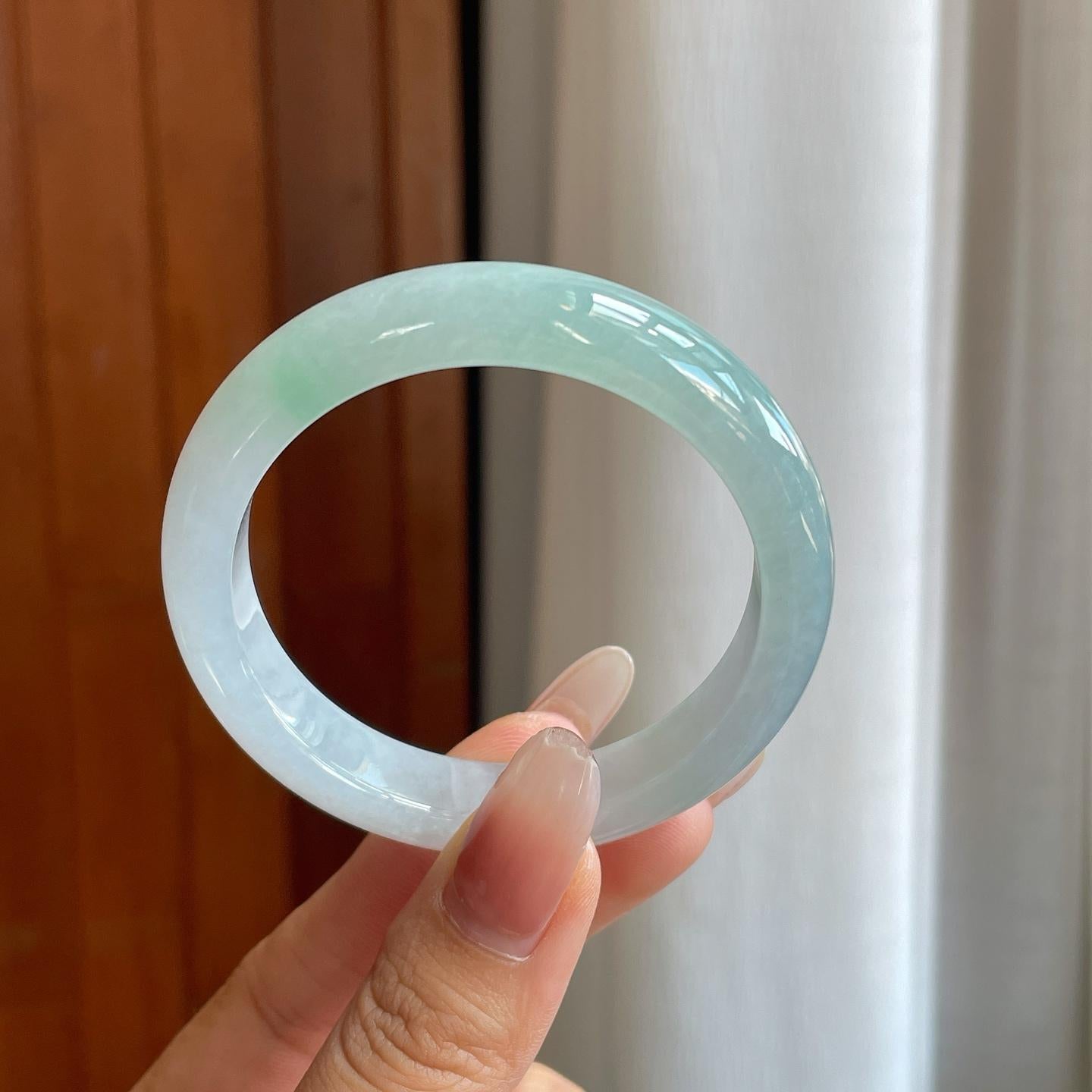 糯冰晴底翡翠平安镯（51.8mm）（yc272849）