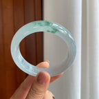 冰种飘花翡翠平安镯（58mm）（yc277368）