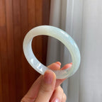 糯冰种晴底翡翠平安镯（56mm)（yc323757）