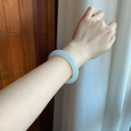 糯冰白月光翡翠平安镯（55.5mm）（yc277404）