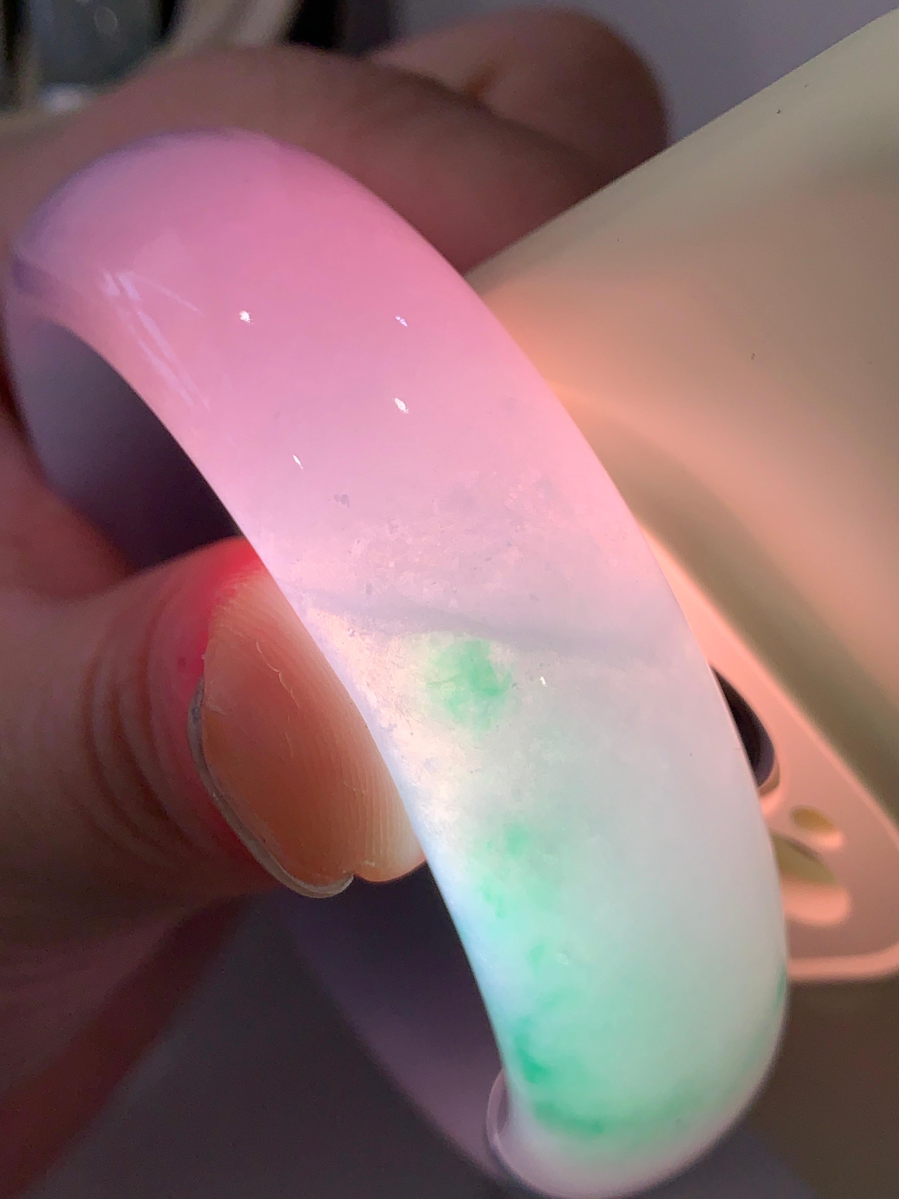 糯冰种春彩宽版轮胎手镯（58.6mm）（yc253000）