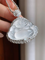 18k金镶冰玻种翡翠佛公（yc233166）