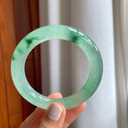 冰种飘花翡翠圆条手镯（55mm）（yc247650）