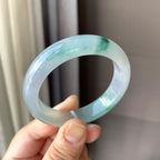 糯冰种飘花平安镯（52mm）（yc200613）