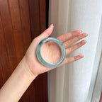 糯冰蓝晴飘花翡翠平安镯（55.8mm)（yc424280）
