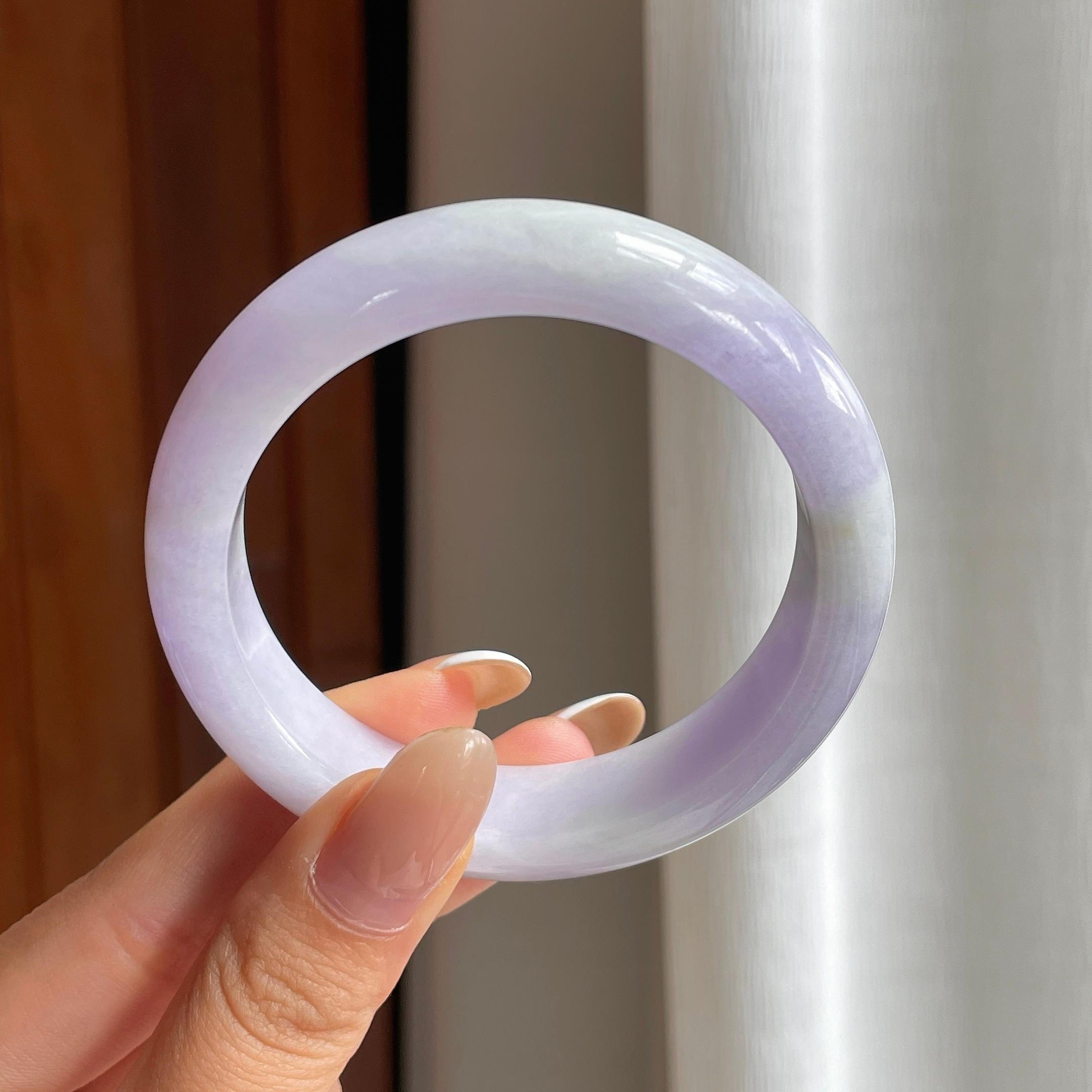 糯冰紫罗兰翡翠平安镯（54mm)（yc416131）