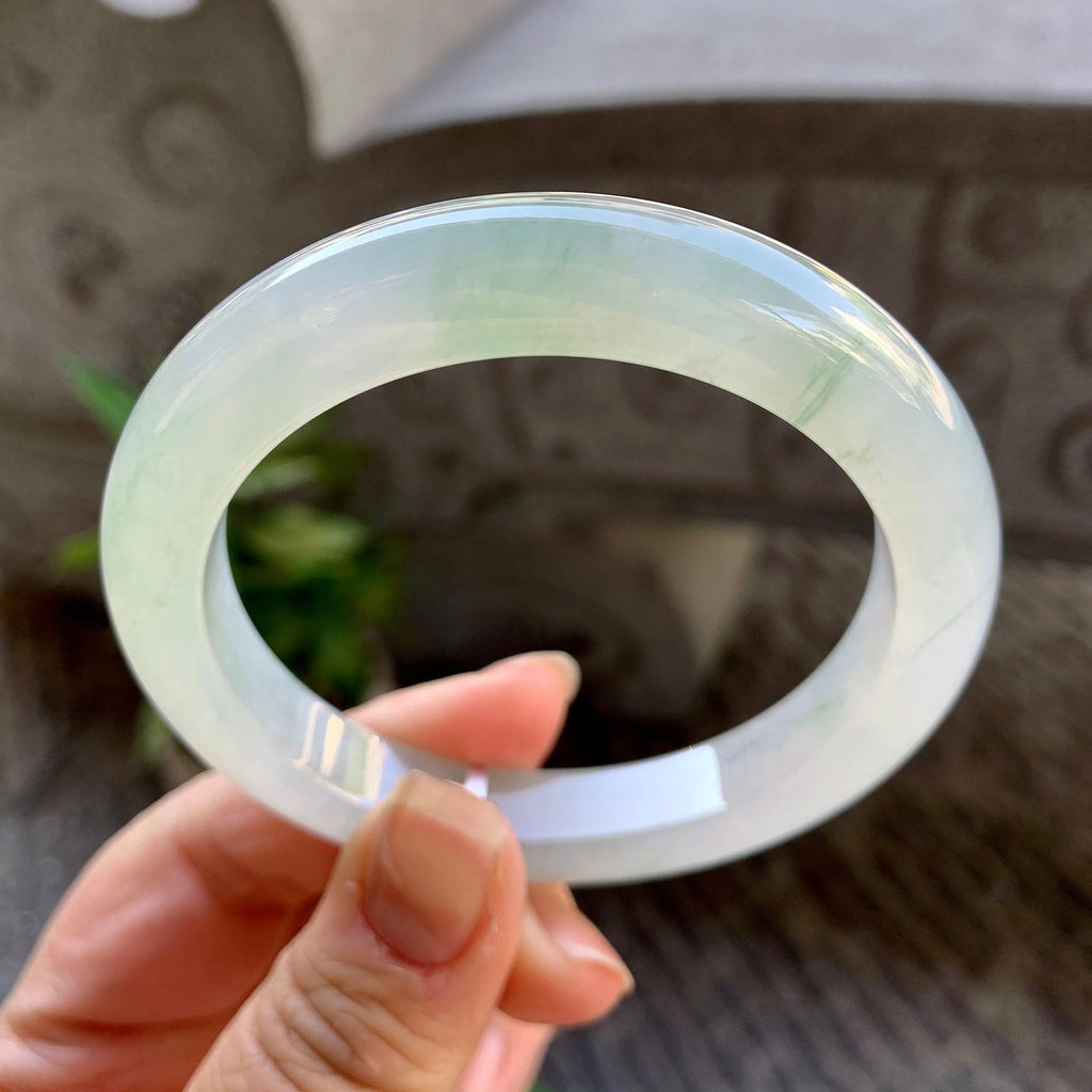 糯冰种晴底飘花平安镯（55.8mm）（yc307305）