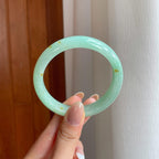 糯冰晴底洒金翡翠平安镯（56mm)（yc373890）