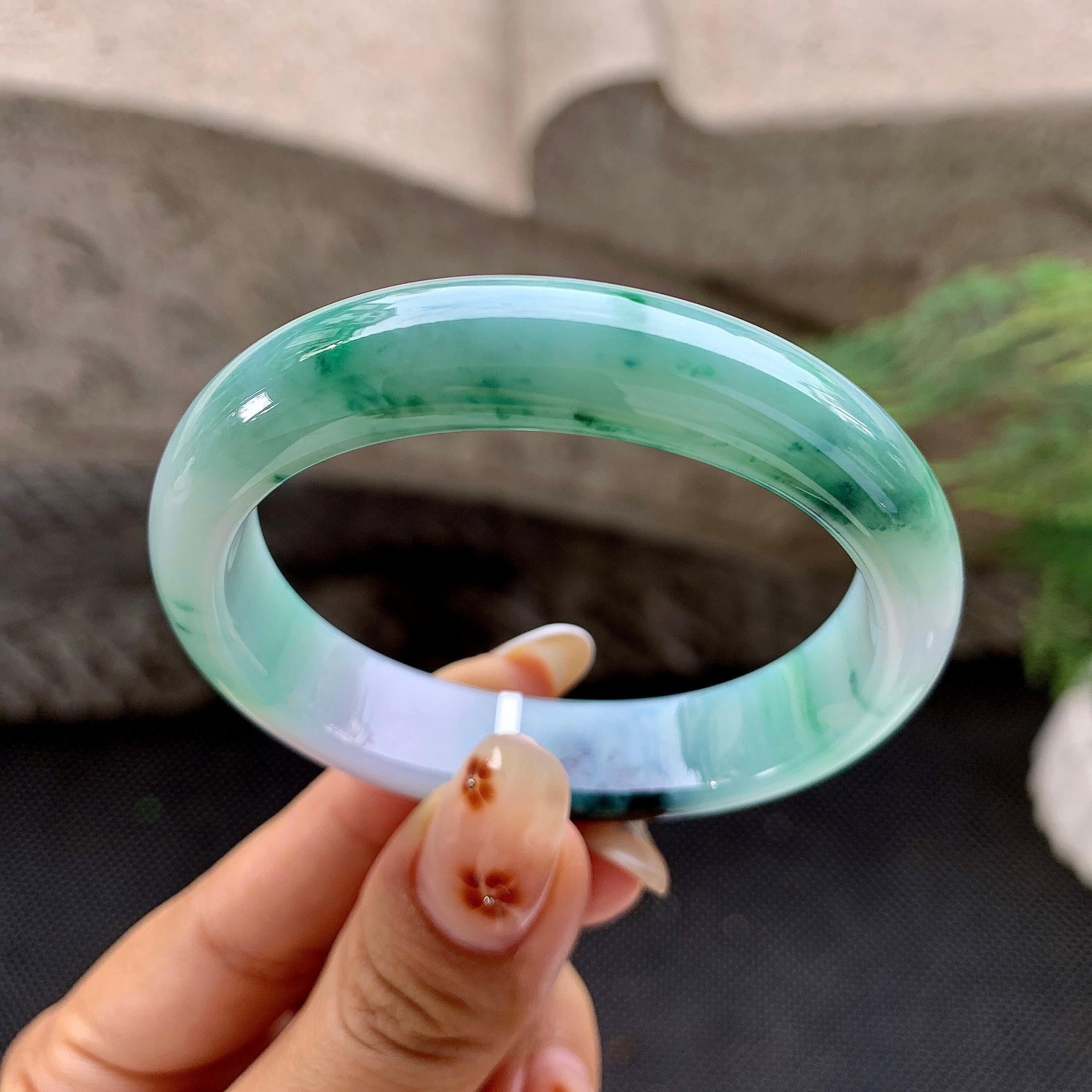 细糯种飘花贵妃手镯（50.5mm）（yc257207）