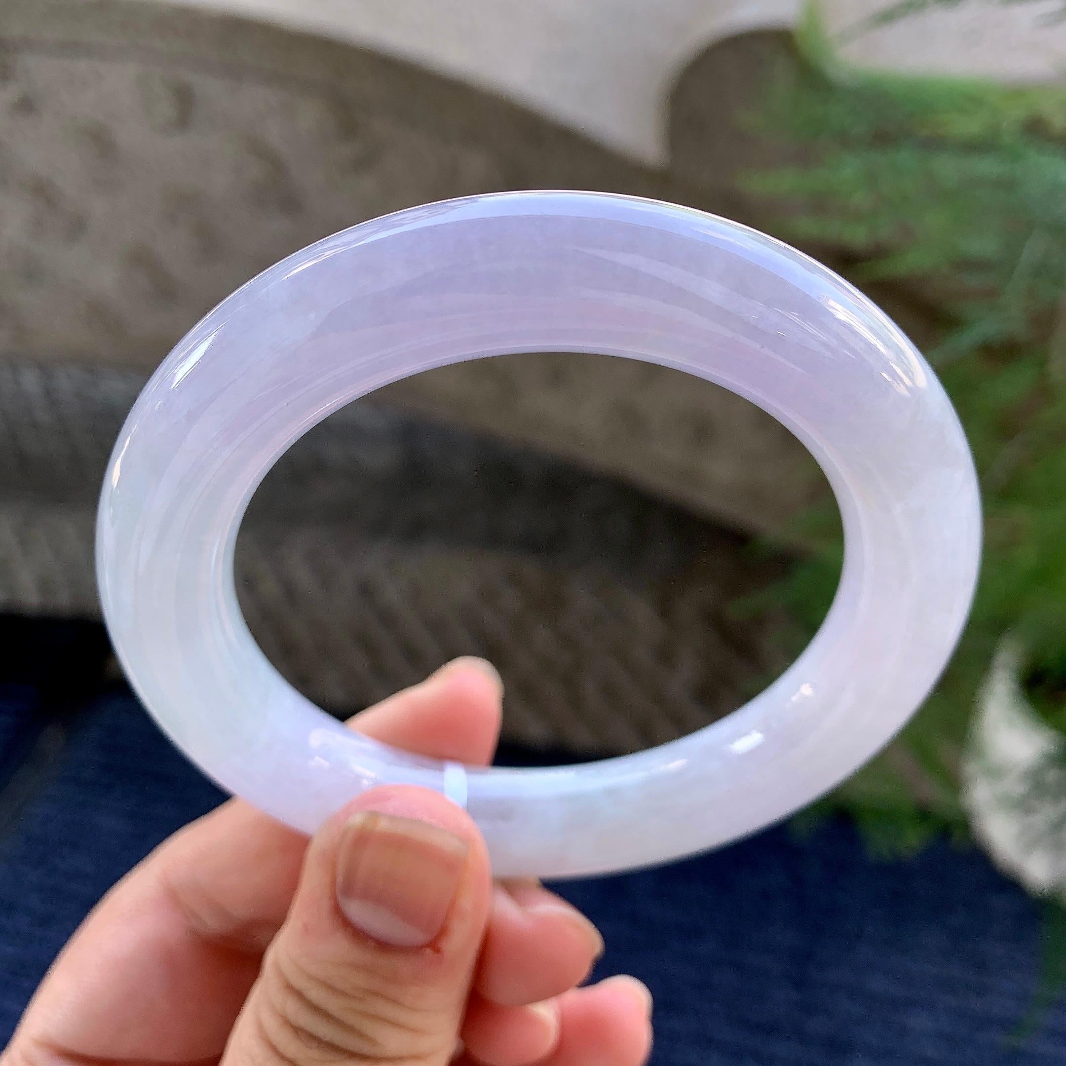 细糯种淡紫罗兰圆条手镯（56mm）（yc249406）