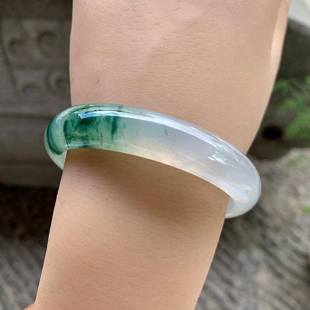 糯冰种飘花贵妃手镯（52.6mm）（yc202389）