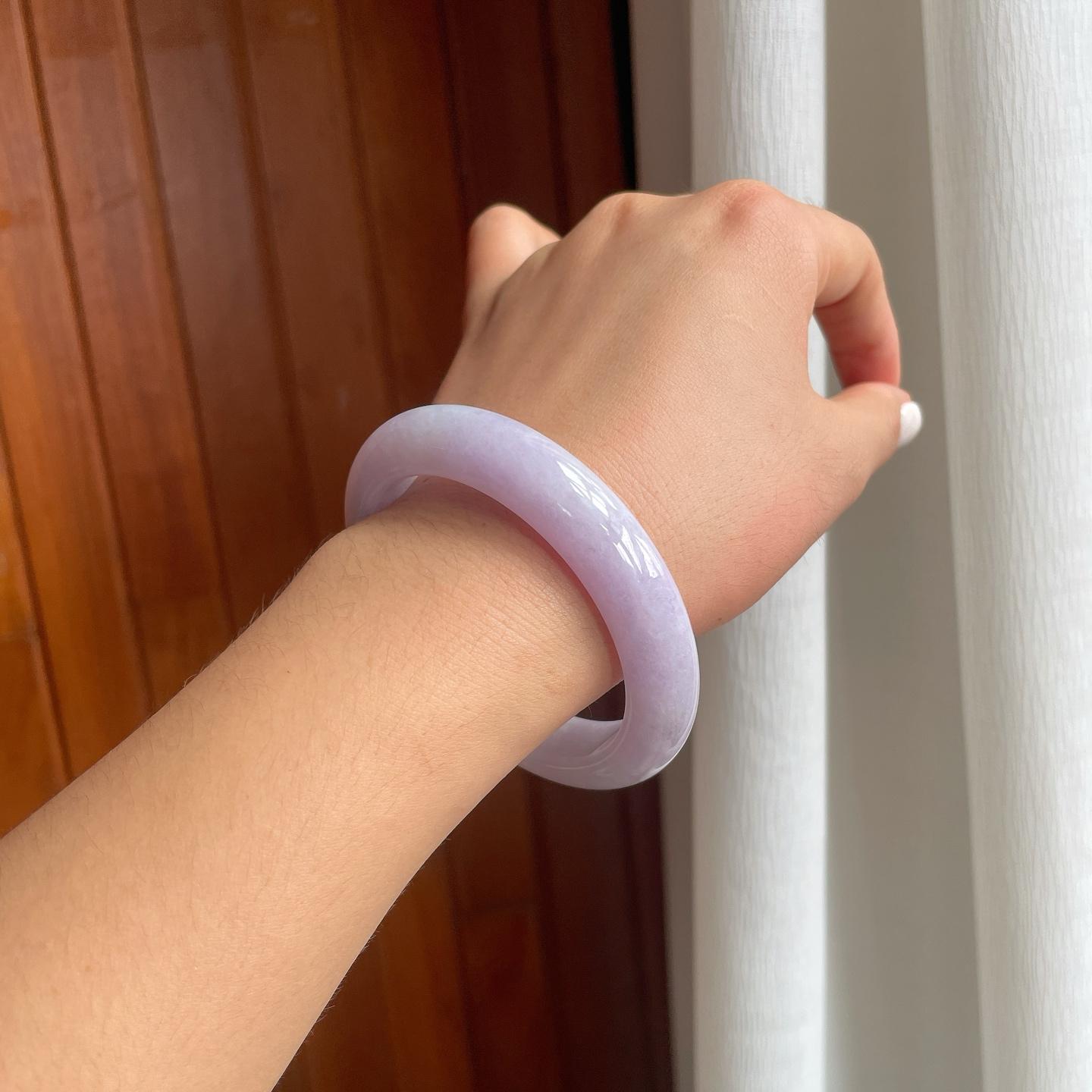 糯冰紫罗兰翡翠平安镯（56mm）（yc249162）