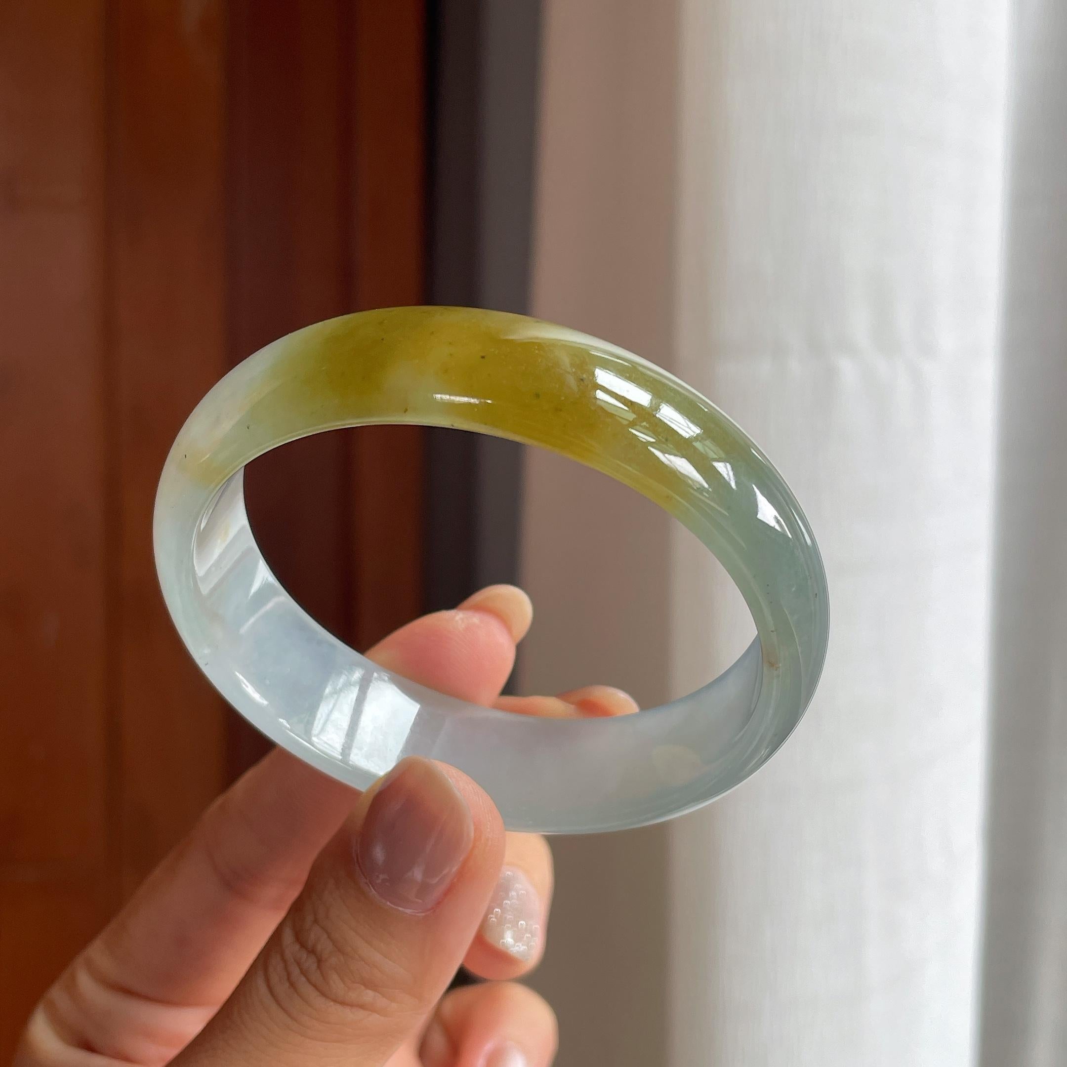 冰种宽版黄翡贵妃镯（57.5mm）（yc404781）
