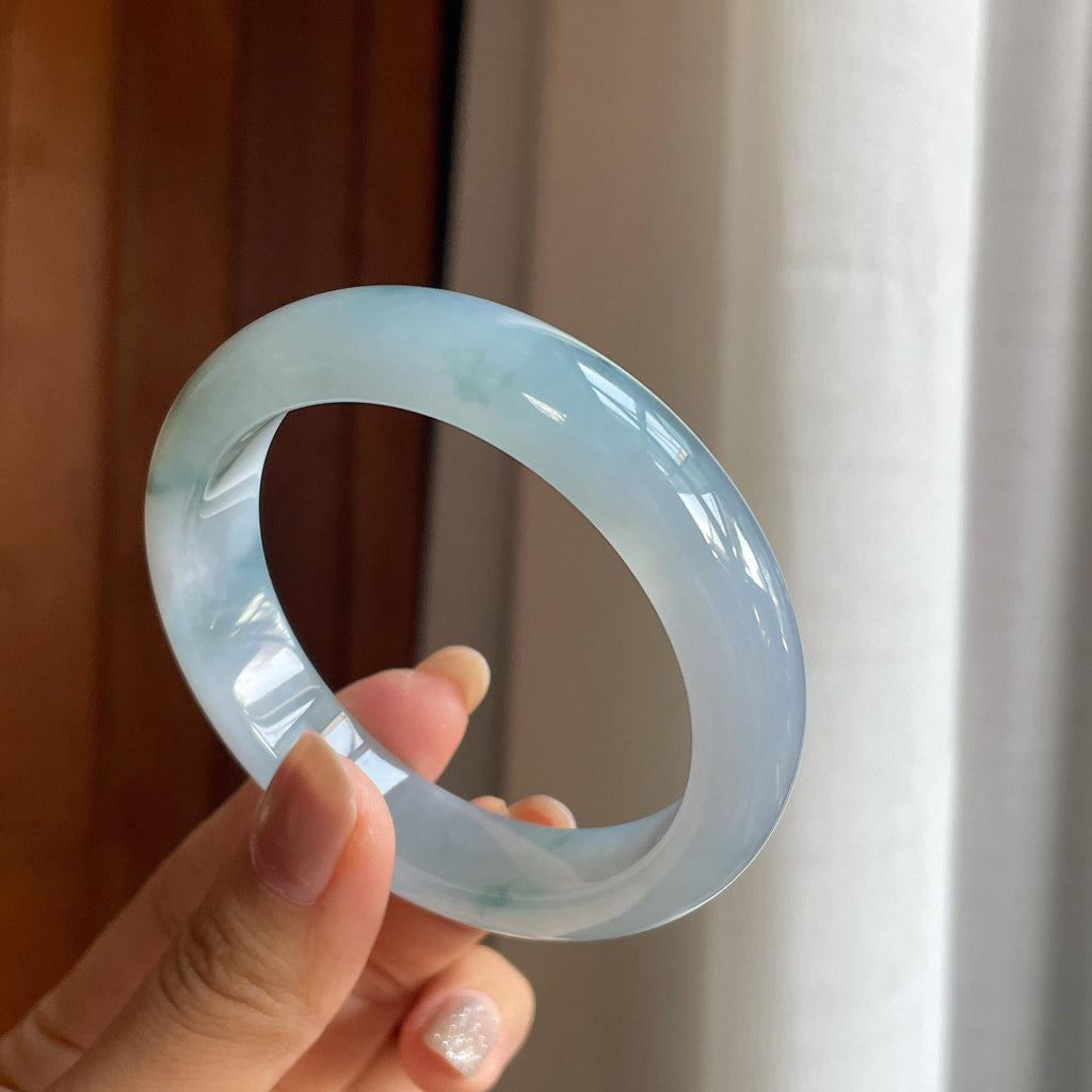 糯冰飘花翡翠平安镯（56.5mm）（yc415366）