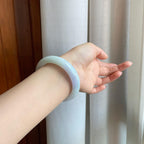 糯冰淡椿彩翡翠平安镯（57.3mm）（yc303080）