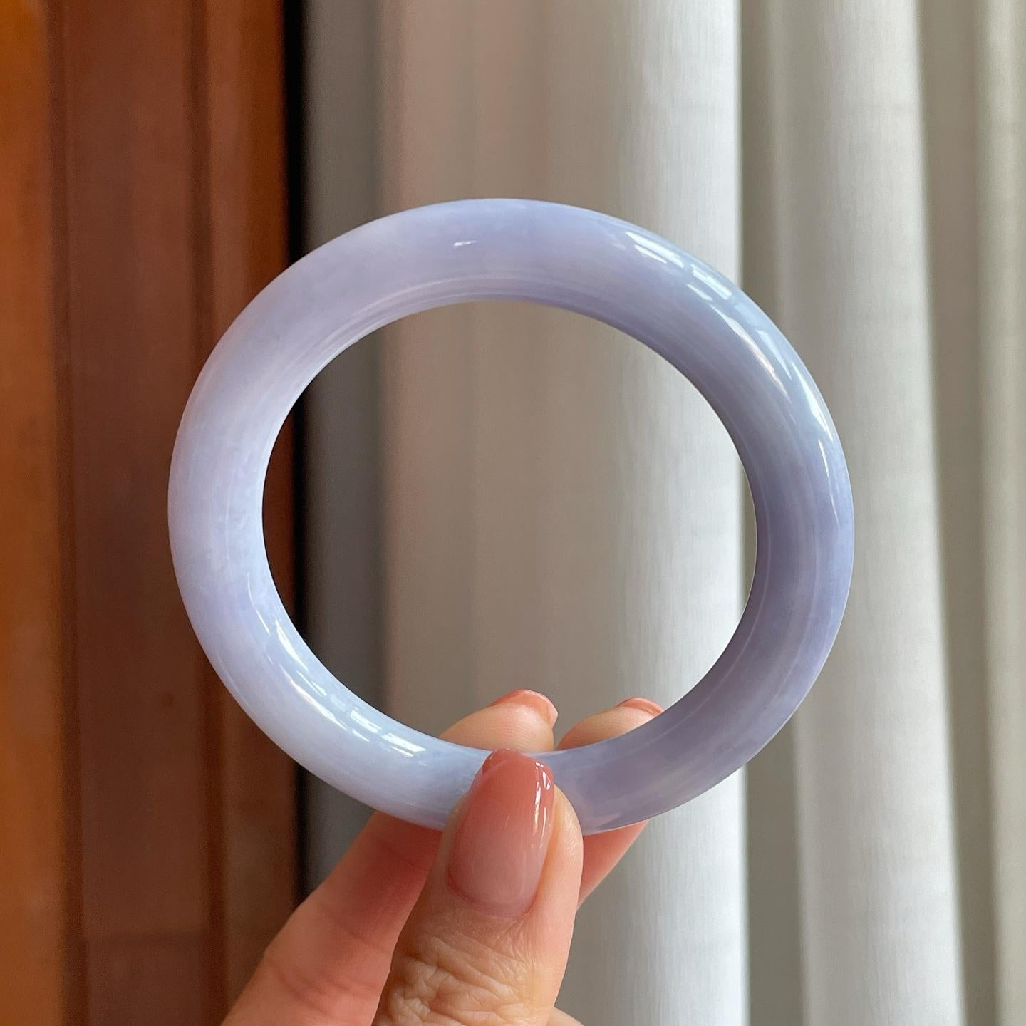 糯冰紫罗兰翡翠圆条手镯（54.5mm）（yc310298）