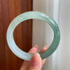 糯冰晴底半山水翡翠平安镯（56mm)（yc363409）