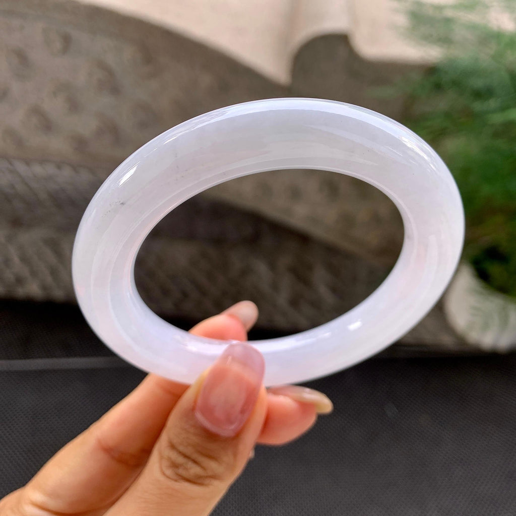 细糯种淡紫罗兰圆条手镯（55.4mm）（yc288671）
