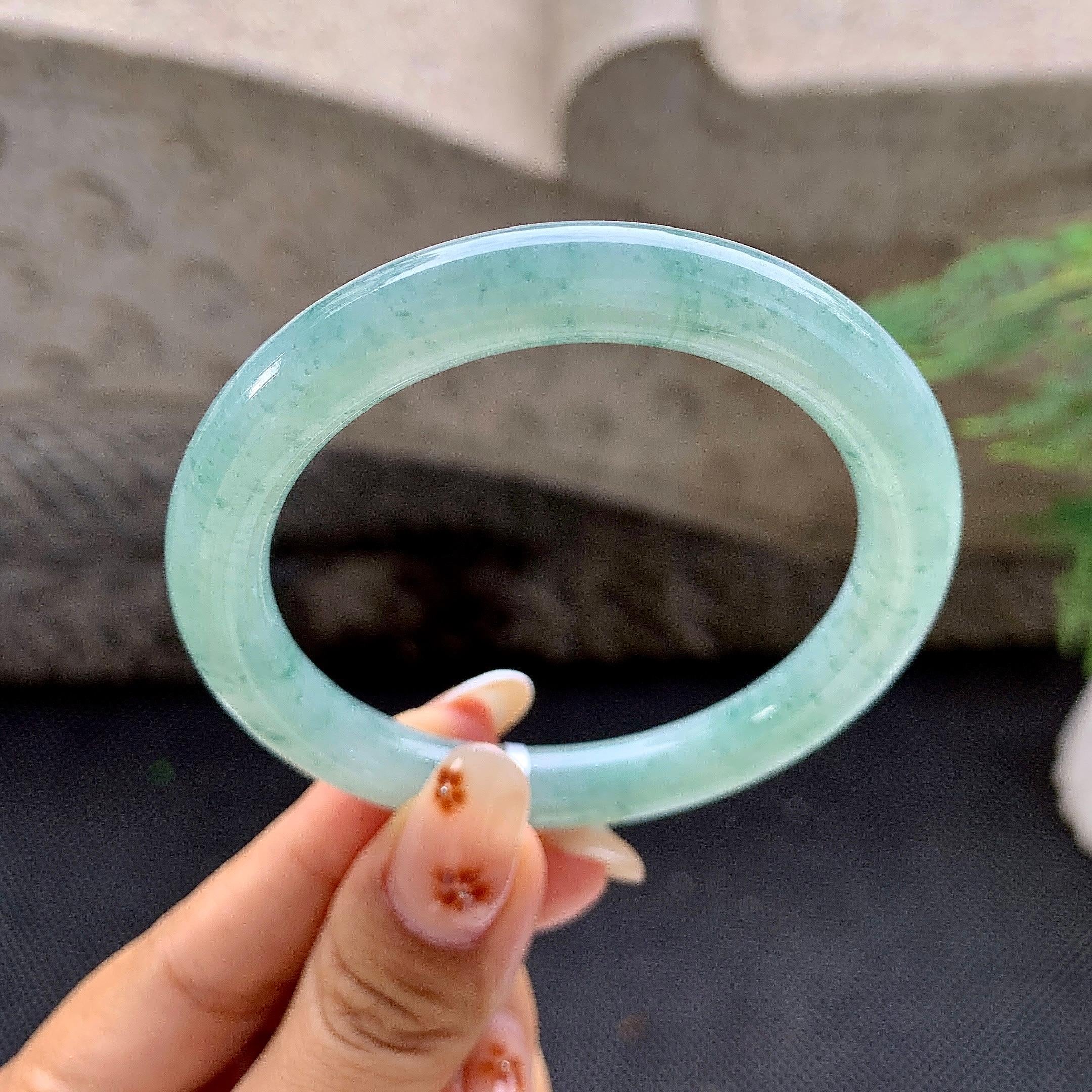 细糯种飘花圆条手镯（54mm）（yc257772）