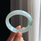 糯冰宽版飘花翡翠平安镯（58.5mm）（yc378054）