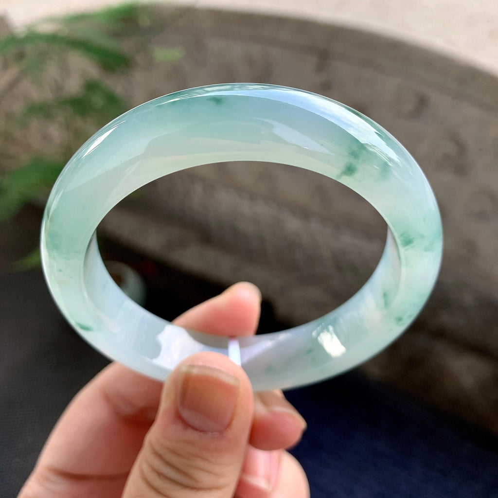 糯冰种飘花平安镯（55mm）（yc264529）