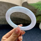 糯冰种淡春彩圆条手镯（53.4mm）（yc281536）