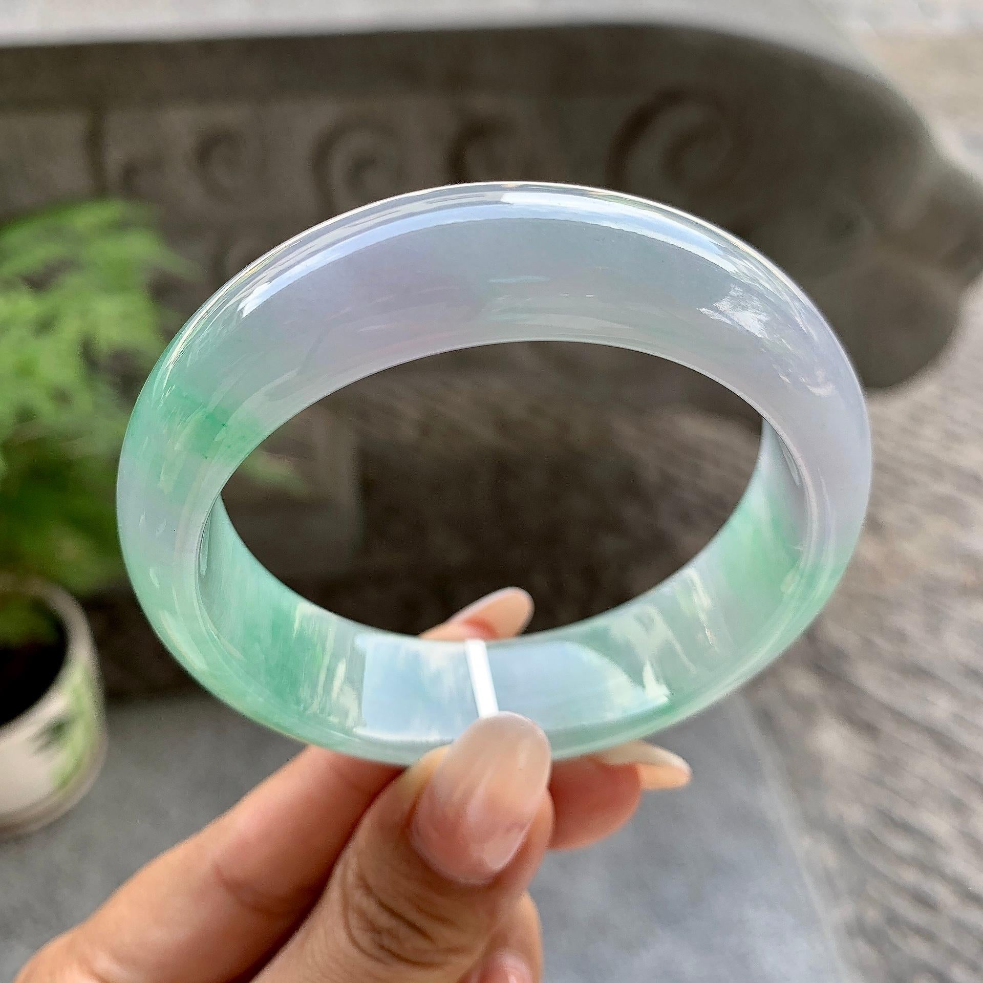 细糯种春彩宽版轮胎手镯（56.6mm）（yc195349）