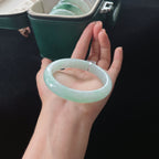 糯种带色正圈翡翠手镯（59.6mm）（yc019481）