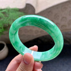 糯种豆绿宽版轮胎手镯（55.3mm）（yc198238）