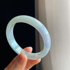 糯冰淡紫罗兰翡翠平安镯（62.5mm)（yc323779）