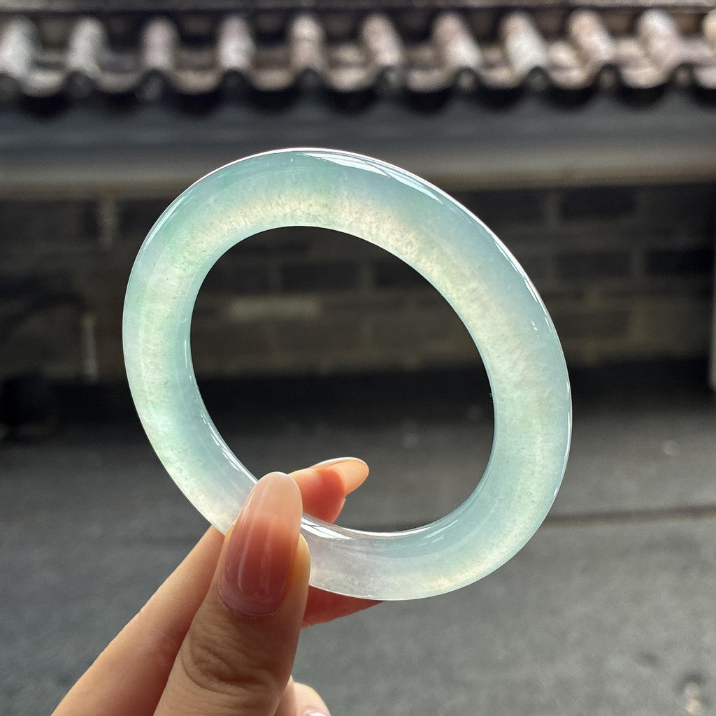 小圈口 冰种晴底圆条手镯 53圈（yc759441）