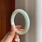 糯冰洒金翡翠平安镯（55.3mm)（yc378028）