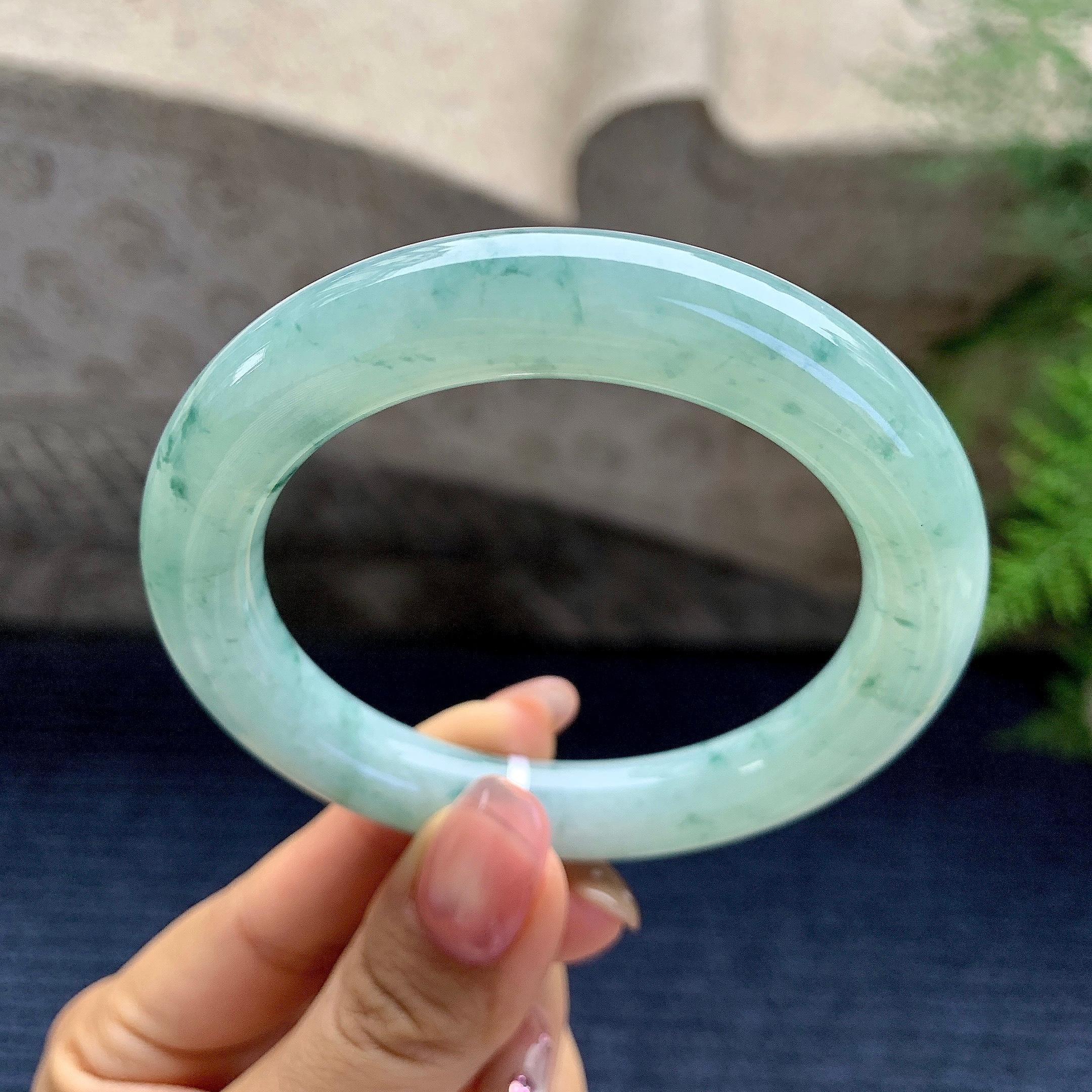 细糯种飘花圆条手镯（55.4mm）（yc280864）