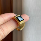 18k金钻镶冰种墨翠翡翠马鞍戒（yc284565）