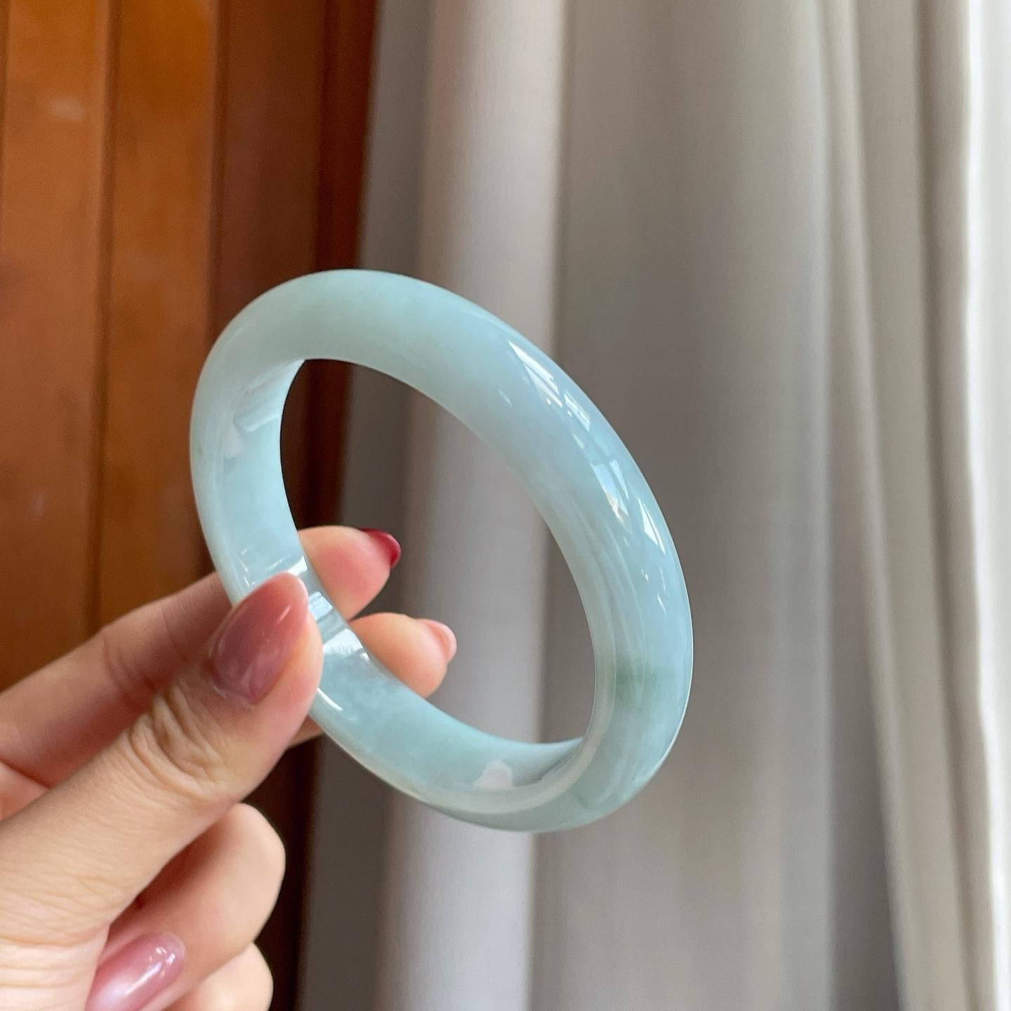 糯冰晴底翡翠平安镯（59.5mm）（yc302329）