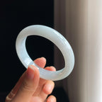 糯冰白月光翡翠平安镯（54.2mm)（yc348929）