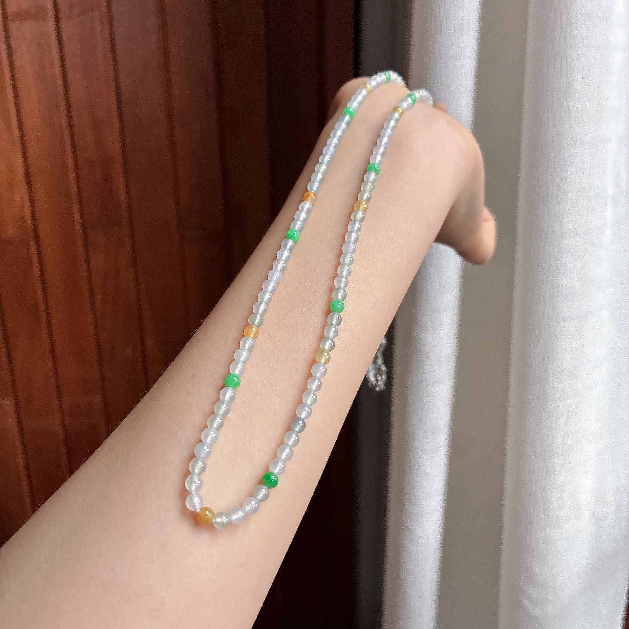 糯冰多宝珠串项链 天然缅甸A货翡翠（yc469590）