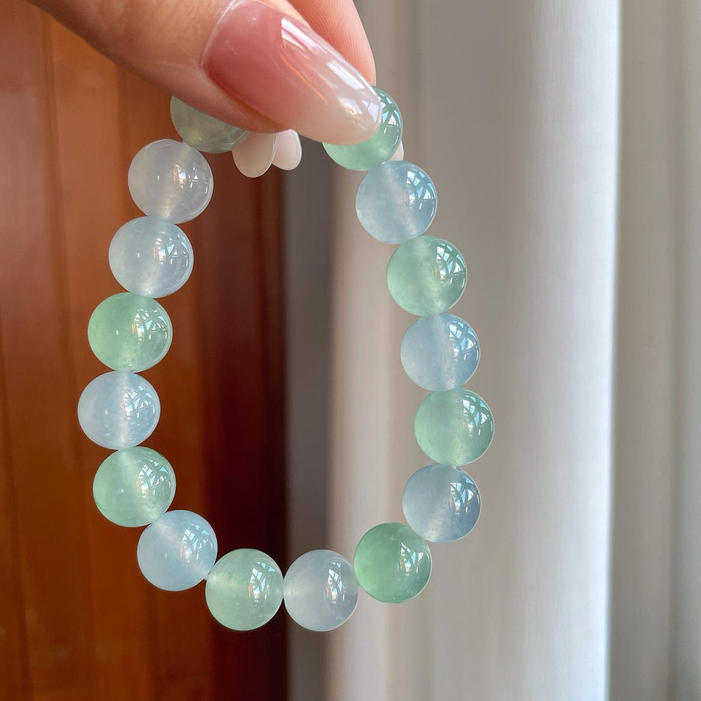 冰种玛卡龙翡翠珠串手串（yc266480）