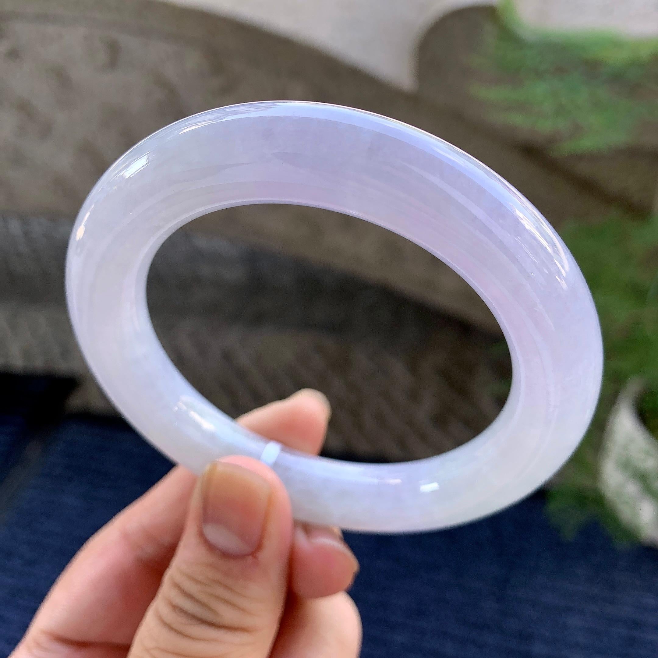 细糯种淡紫罗兰圆条手镯（56mm）（yc249406）